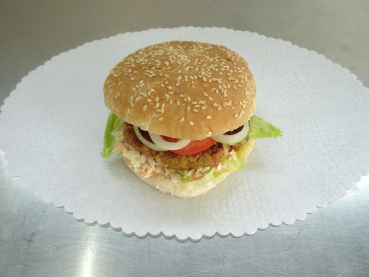 Hamburger - Vegi/Schmelzkäse/Coleslaw-Salat Ø ca. 12 cm.
