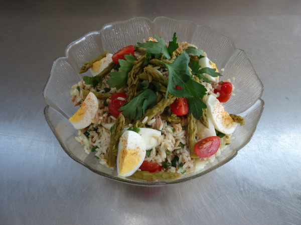 Reis-Niçoise-Salat in Glasschale (6 Personen)