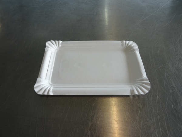 Papp-Teller eckig 13x20 cm. (kompostierbar - 100 % Bio)